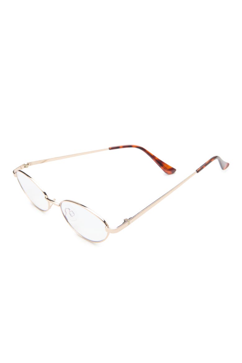 Oval Blue Light Blocking Glasses, Alternate, color, GOLD