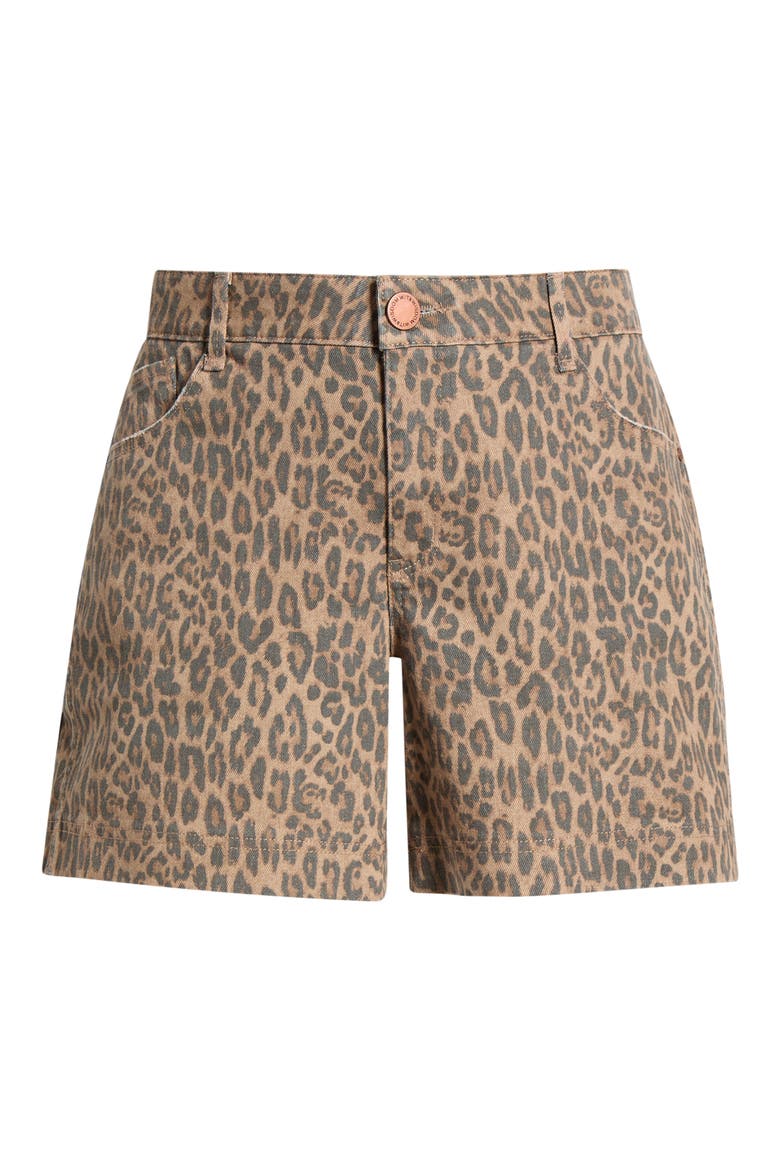 Gracie Leopard Print High Waist Denim Shorts, Alternate, color, BROWN/ BLACK MULTI