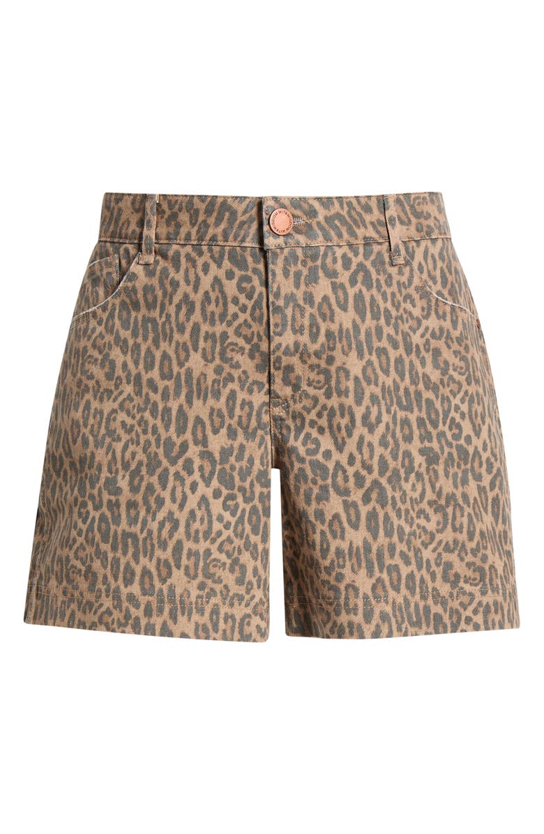 Wit & Wisdom Gracie Leopard Print High Waist Denim Shorts, Alternate, color, Brown/ Black Multi