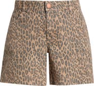 Wit & Wisdom Gracie Leopard Print High Waist Denim Shorts