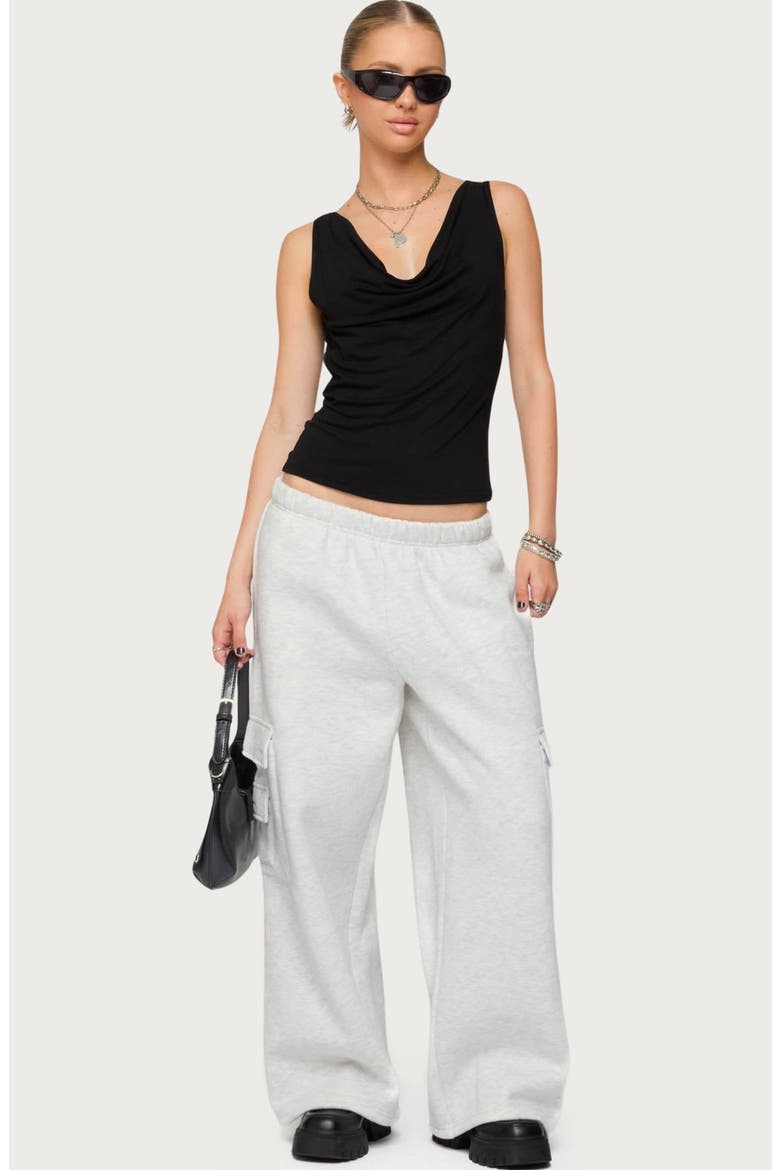 Wide Leg Cargo Sweatpants, Alternate, color, LIGHT-GRAY