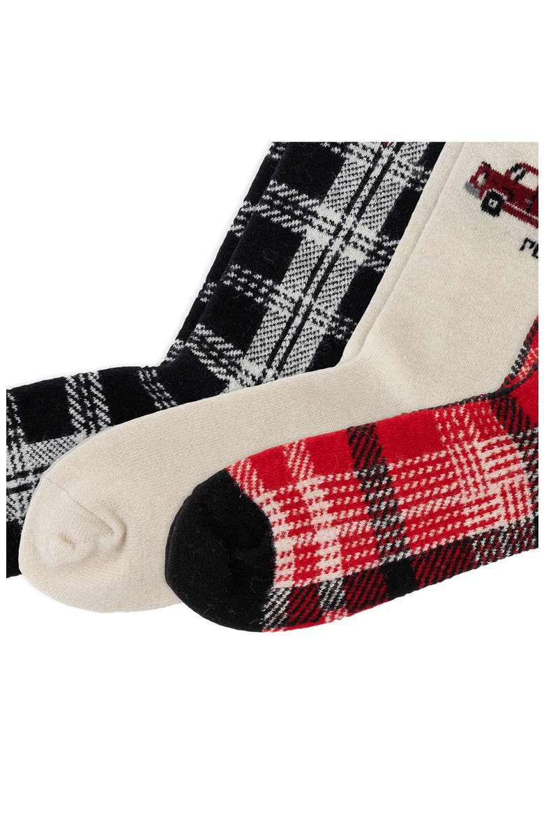 Truck & Plaid Assorted 3-Pack Wool Blend Crew Socks Gift Box, Alternate, color, BAST