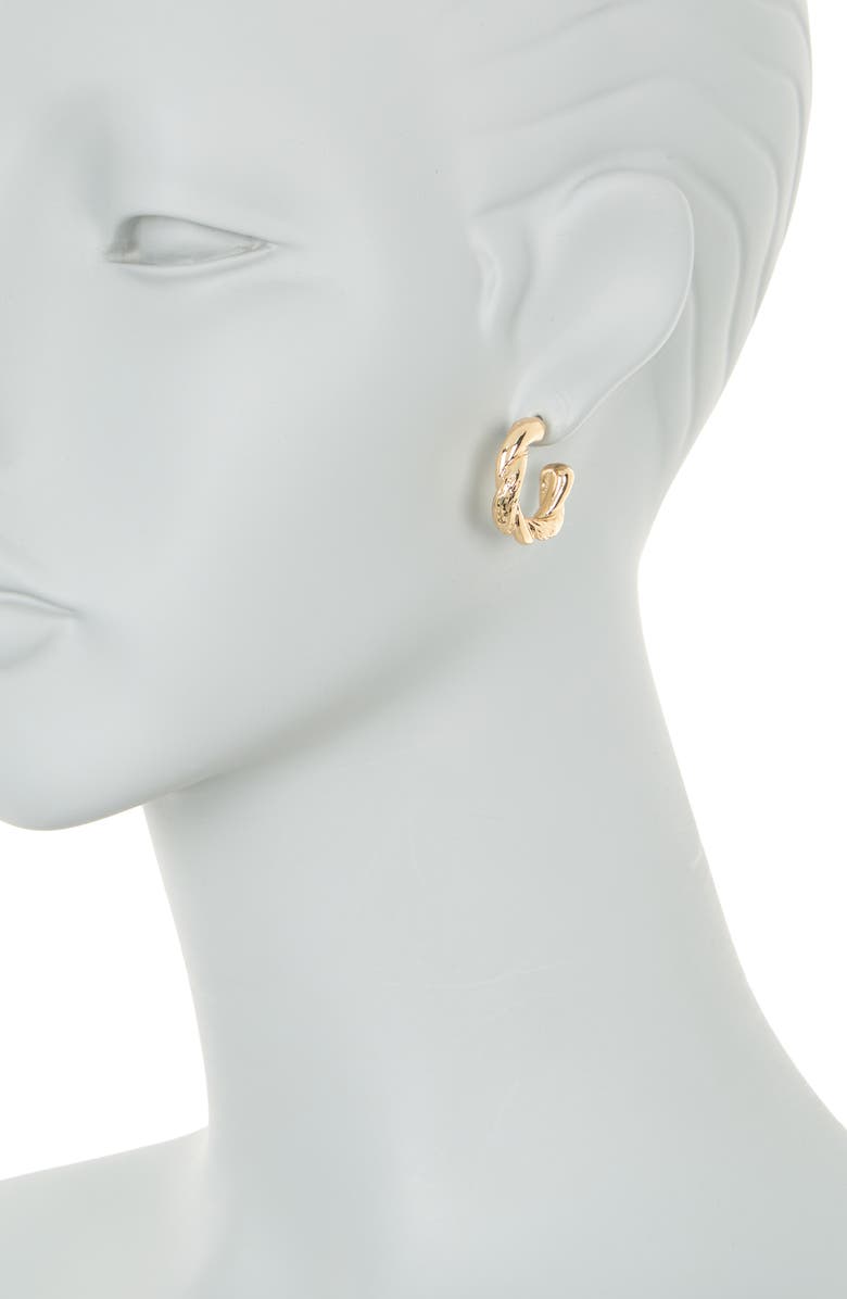 NORDSTROM RACK Twist Texture Hoop Earrings, Alternate, color,