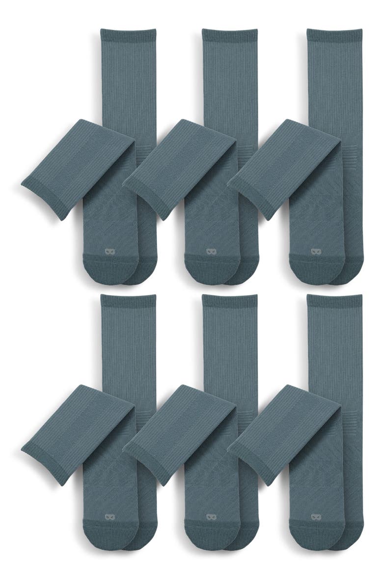 Superiair 6-Pack Cushion Crew Socks, Main, color, PACIFIC BLUE