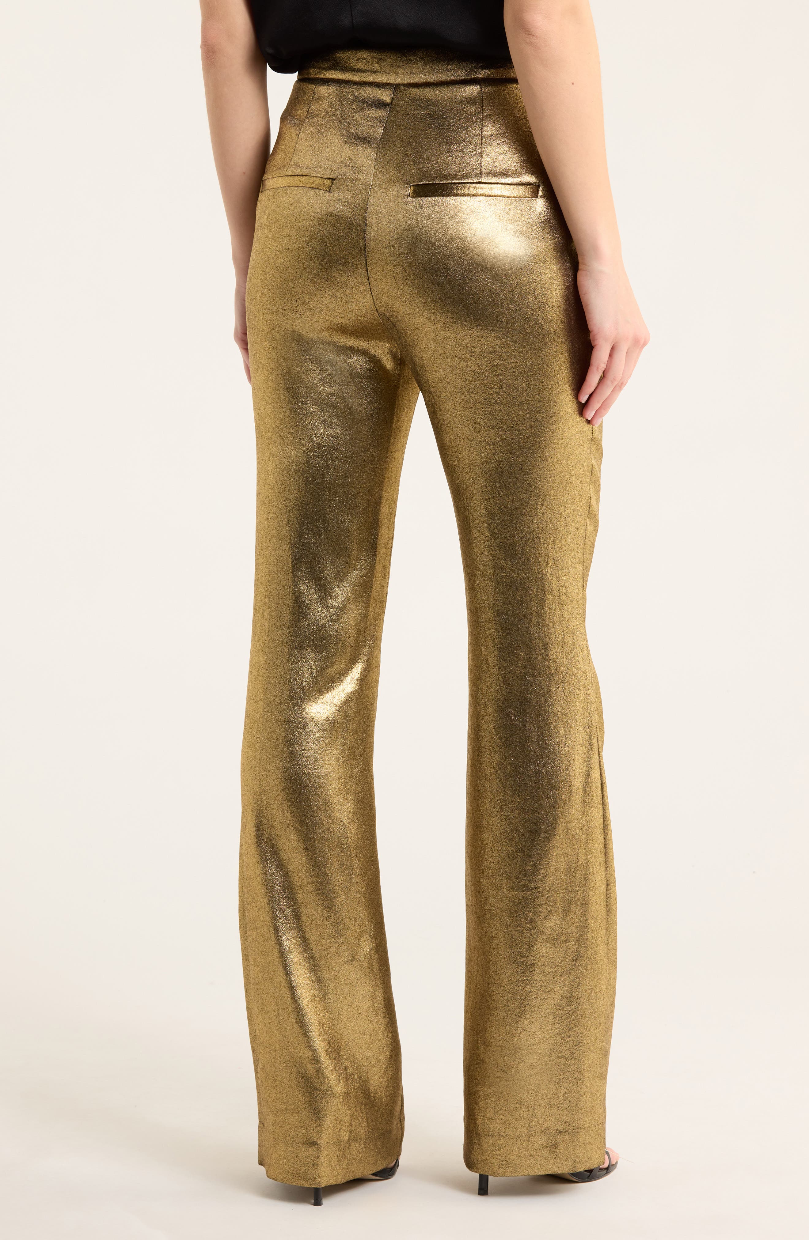 Gracie Metallic Flare Leg Pants - image 2