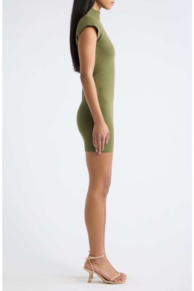 Rumi Mock Neck Knit Minidress, Alternate, color, OLIVE