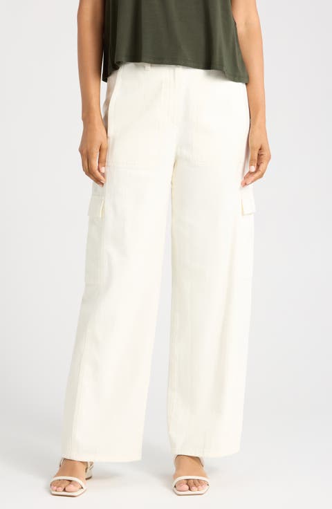 Organic Cotton Wide Leg Cargo Pants