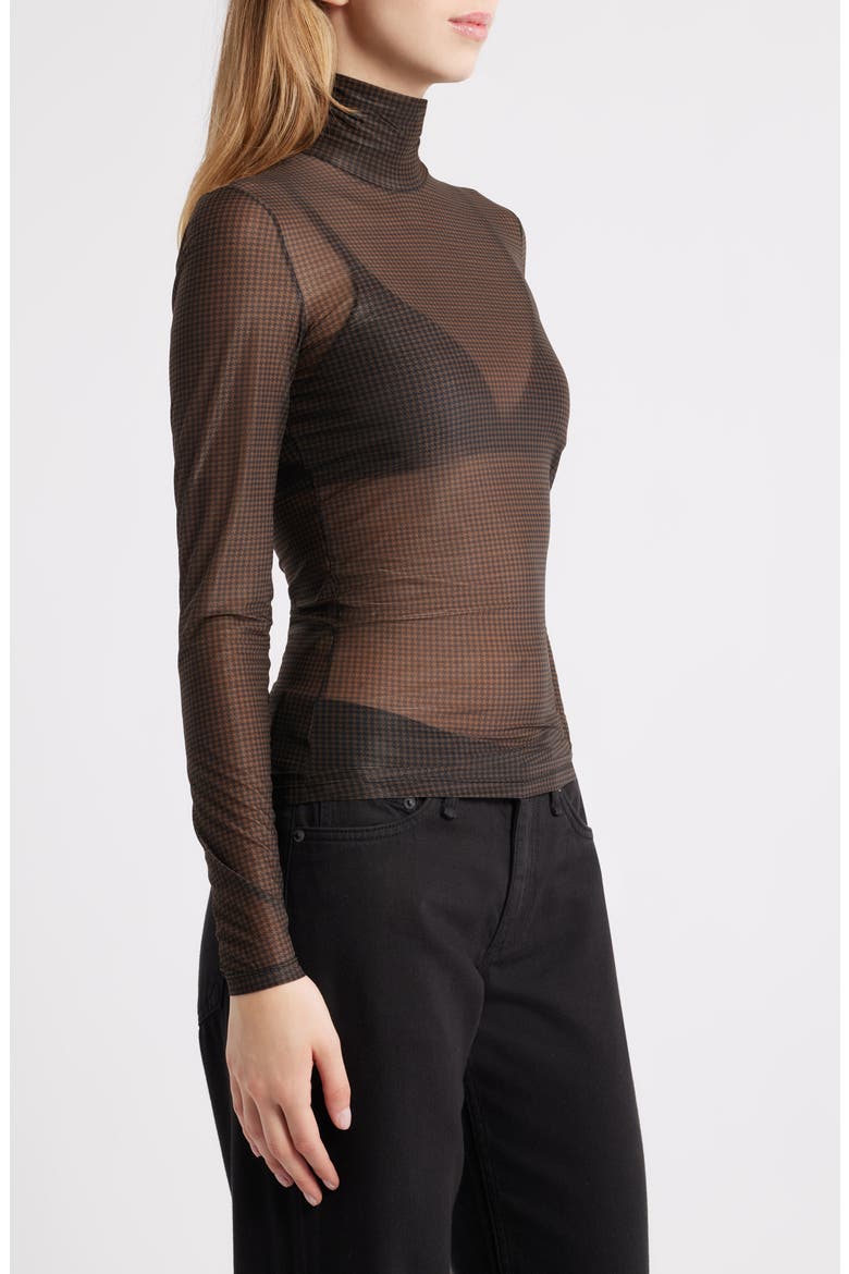 The Hoisery Turtleneck Top, Alternate, color, AMERICANO MULTI