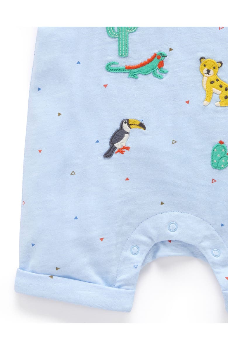 Purebaby Animal Fiesta Short Romper, Alternate, color, Mini Triangle Print