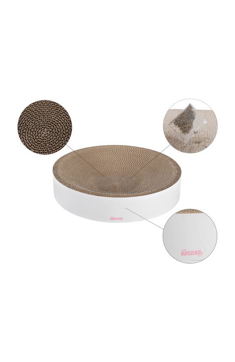 Nelson 20.13" Modern Cardboard Round Bowl Cat Scratcher with Catnip