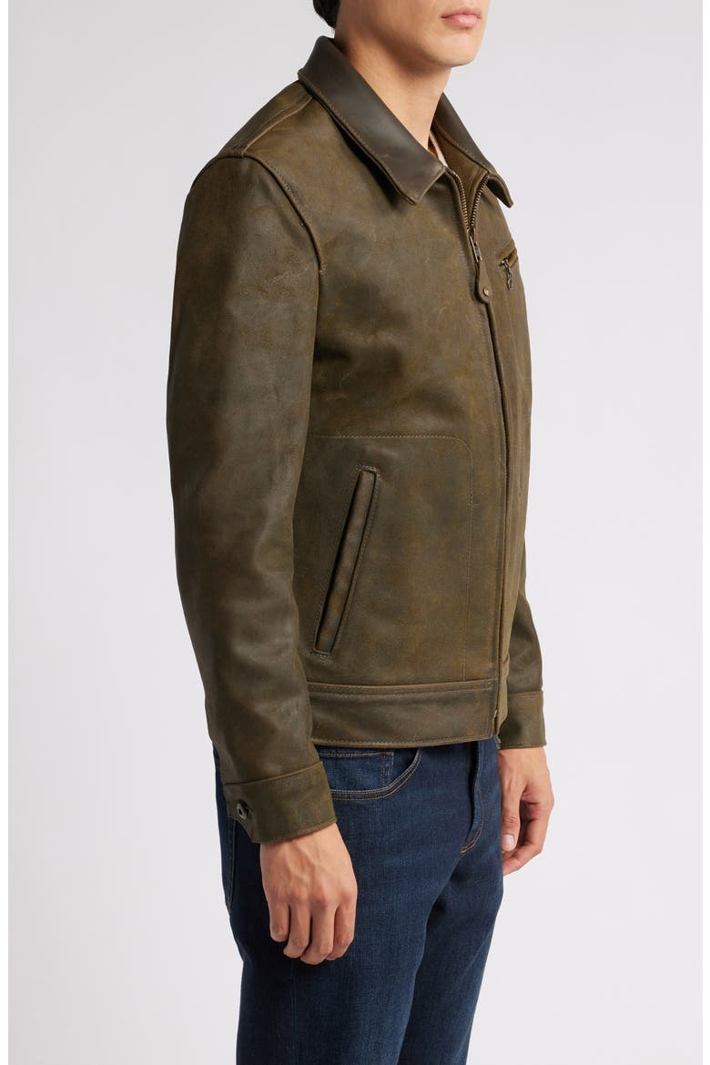 Leather Jacket, Alternate, color, OLIVE