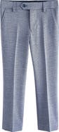 NEXT Kids' Skinny Fit Flat Front Textured Blue Dress Pants