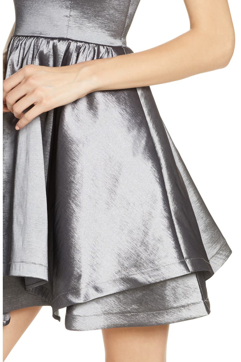 Taffeta Party Dress, Alternate, color, CHARCOAL