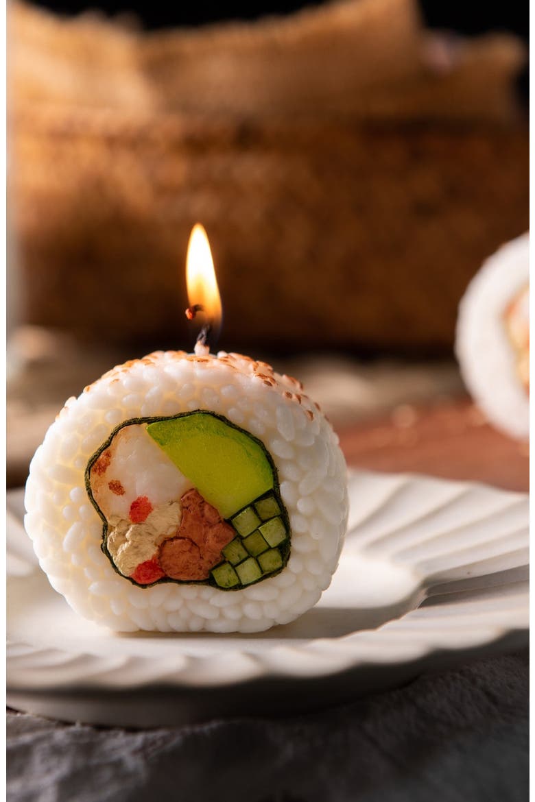 California Roll Sushi Candle, Alternate, color, White