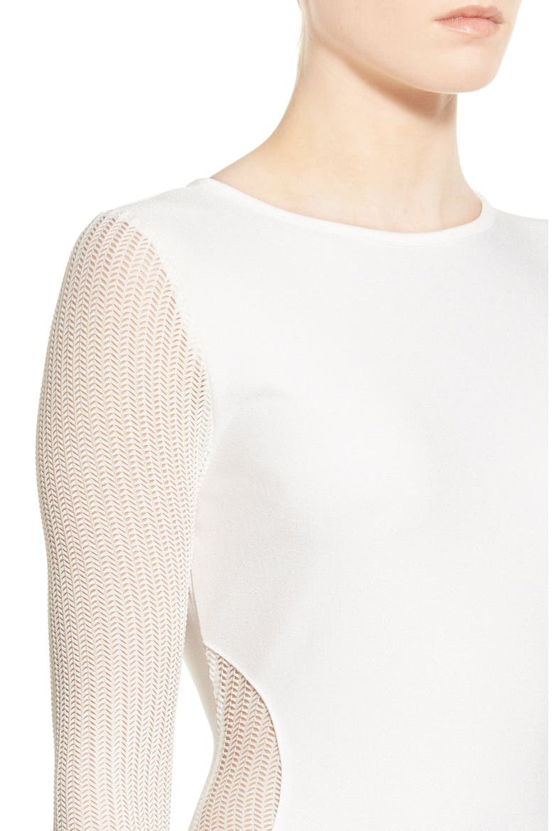 Open Back Midi Dress, Alternate, color, WHITE
