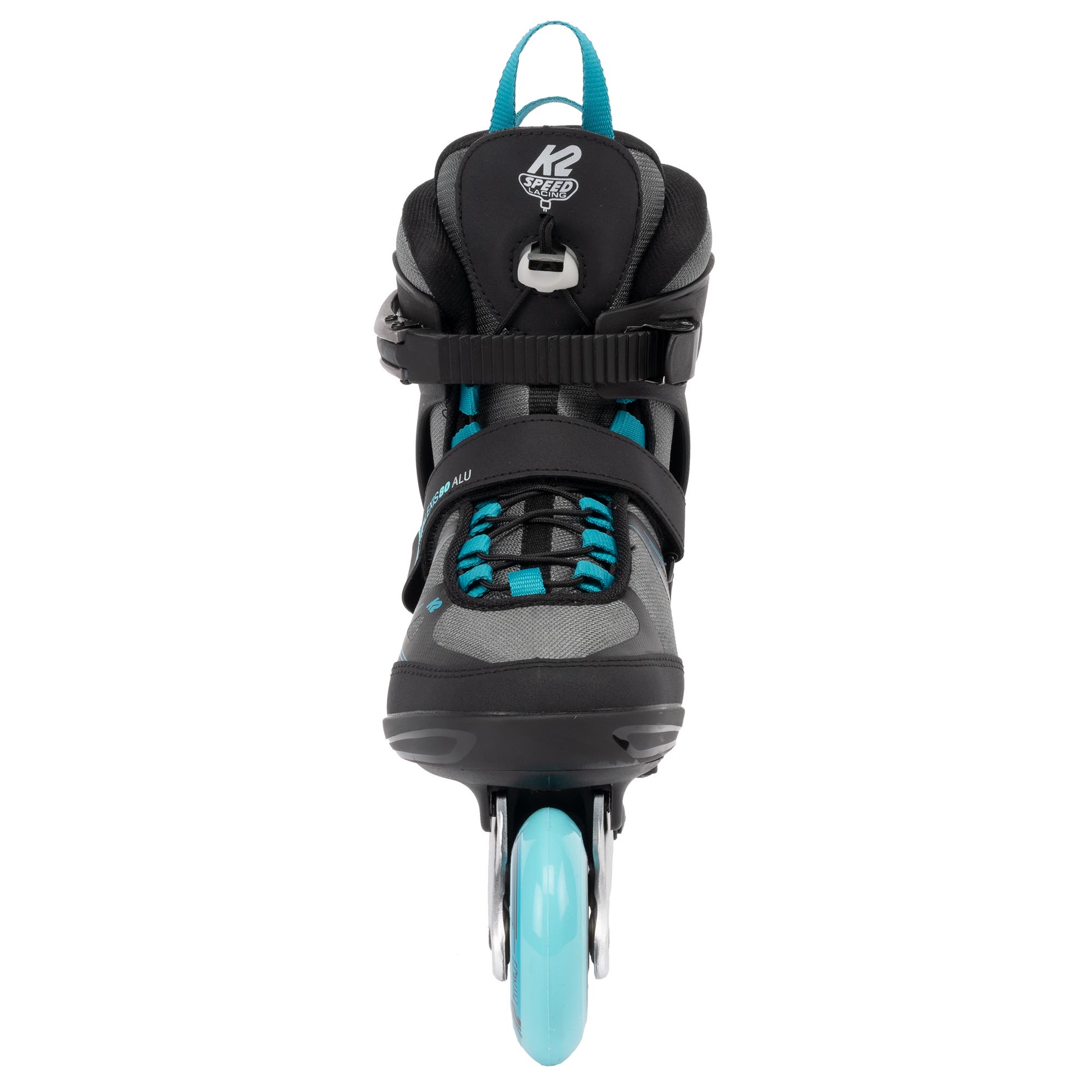 K2 Alexis 80 ALU Gray-Cyan Womens Inline Skates, Alternate, color, Gray/Cyan