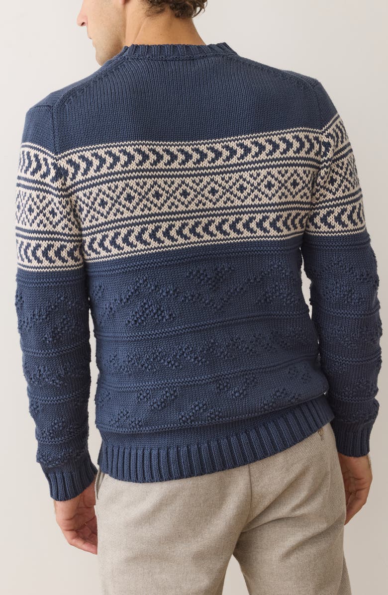 Marine Layer Erik Texture Organic Cotton Blend Sweater, Alternate, color, Navy