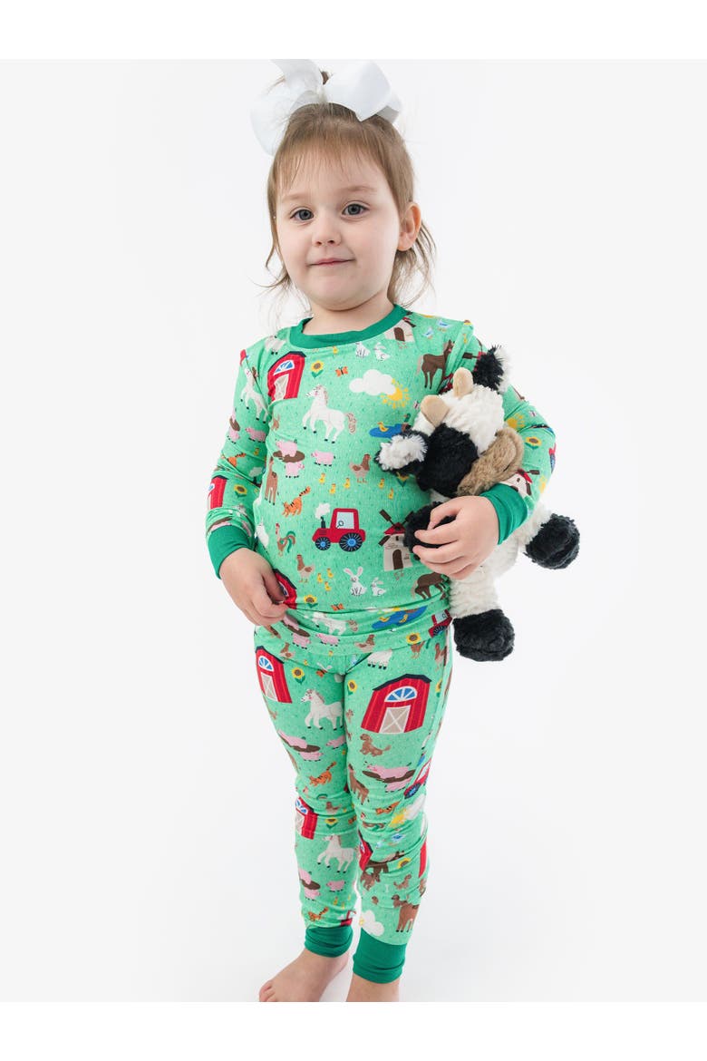 SoftSnooze Long Sleeve Pajama Set, Alternate, color, Farm Friends