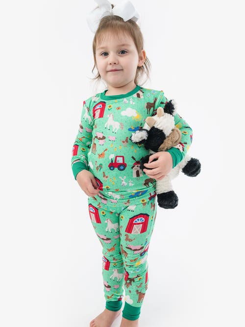 Rufflebutts Softsnooze Long Sleeve Pajama Set In Green