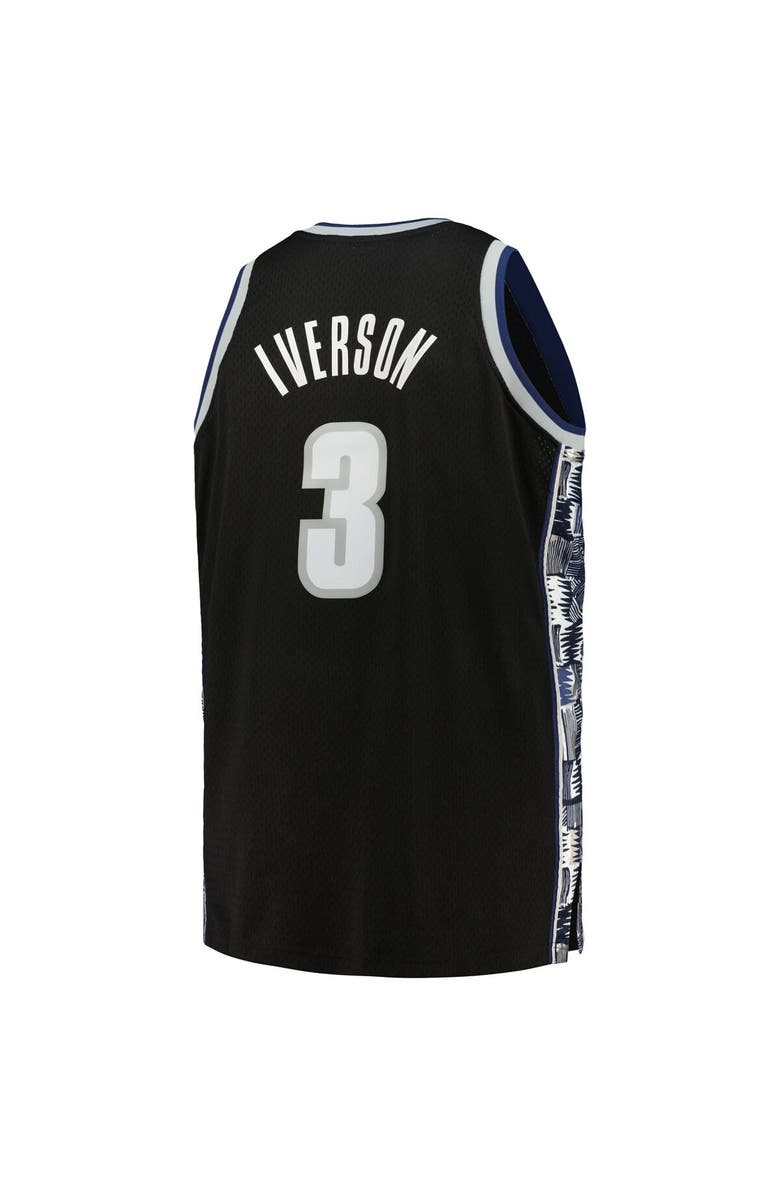 Mitchell & Ness Men's Mitchell & Ness Allen Iverson Black Georgetown Hoyas 1995/96 Big & Tall Swingman Jersey, Alternate, color, 