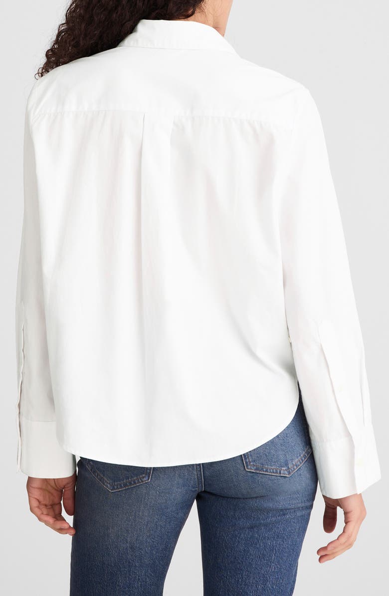 Madewell Easy Y-Neck Poplin Button-Up Shirt, Alternate, color,