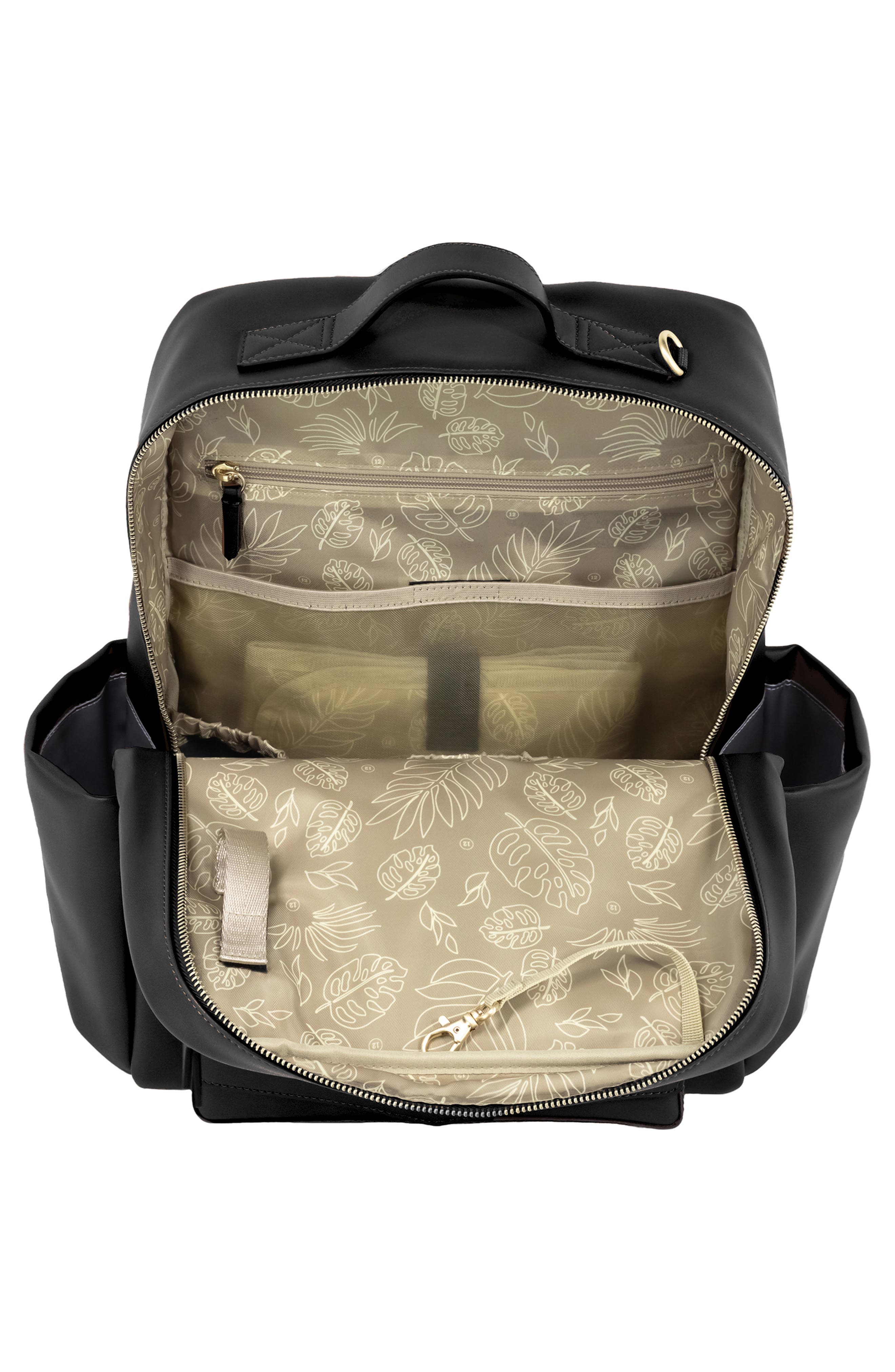 TWELVElittle Peek-A-Boo Faux Leather Diaper Backpack, Alternate, color, 