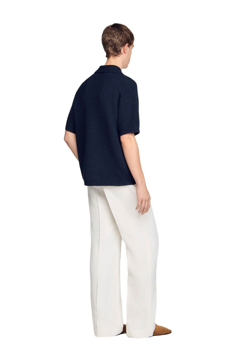 SANDRO Jute shirt, Alternate, color, Navy Blue