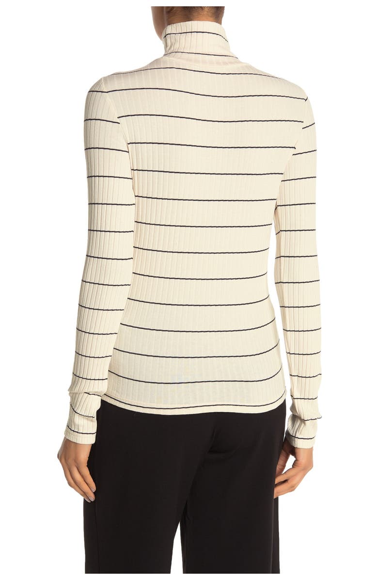 Vince Stripe Print Rib Knit Turtleneck Sweater, Alternate, color, 