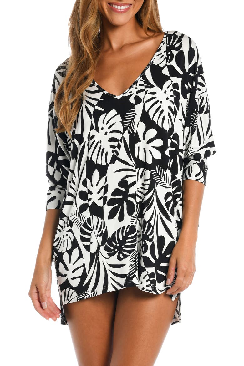 Optic Cover-Up Tunic Top, Main, color, BLACK