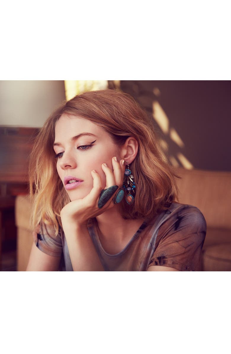 Spring Street Oval Reconstituted Turquoise Ring, Alternate, color, 