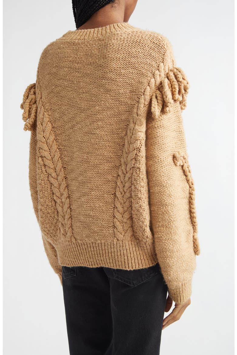 Katria Oversized Wool Blend Sweater, Alternate, color, CAMEL