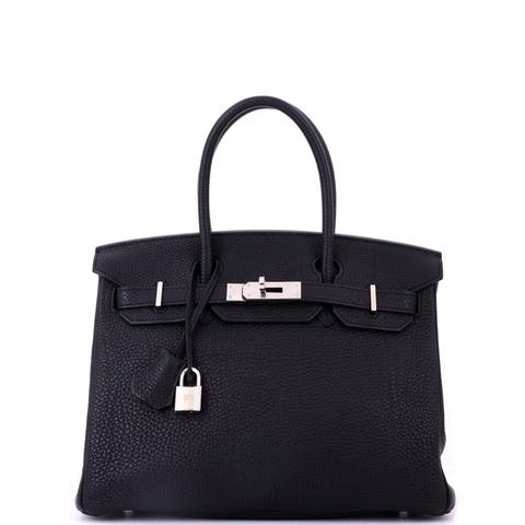 Birkin Handbag Black Togo with Palladium Hardware 30