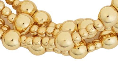 Panacea Set Of 4 Beaded Stretch Bracelets In Gold
