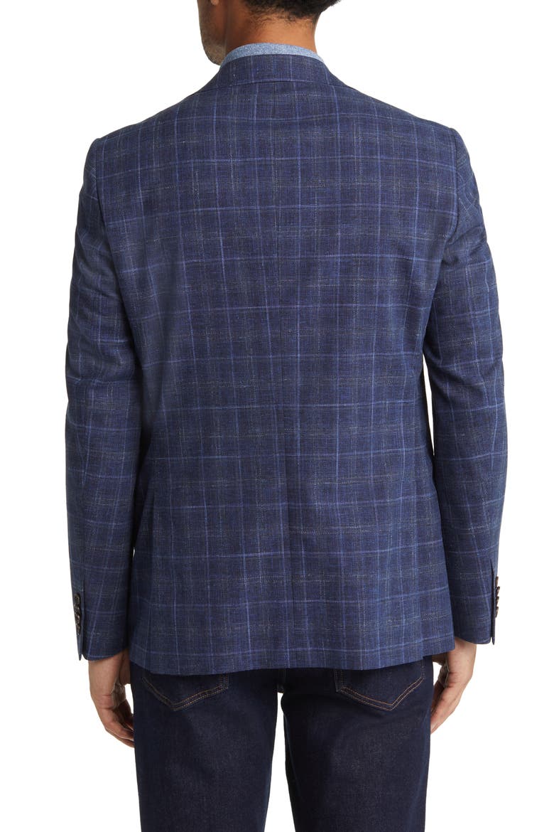 Ralph Extra Slim Fit Plaid Stretch Wool Blend Sport Coat, Alternate, color, NAVY