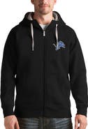 ANTIGUA Men's Antigua Black Detroit Lions Victory Full-Zip Hoodie