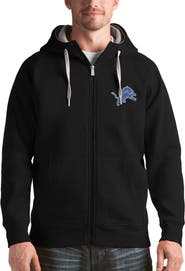 ANTIGUA Men's Antigua Black Detroit Lions Victory Full-Zip Hoodie