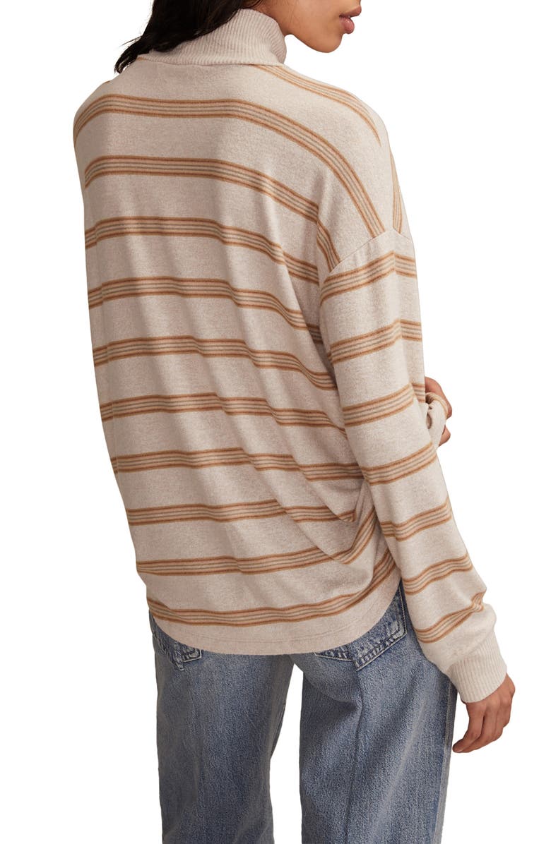 Lucky Brand Cloud Stripe Mock Neck Knit Top, Alternate, color, Neutral Stripe