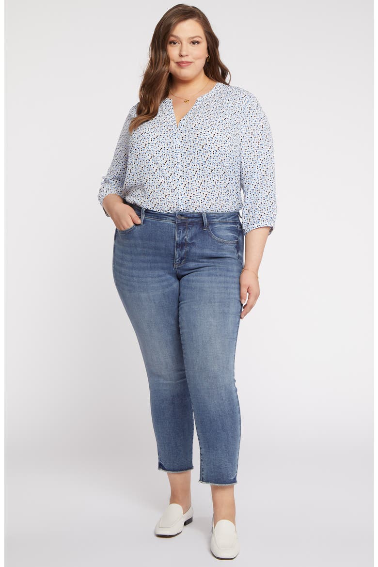 Sheri Fray Hem Slim Ankle Jeans, Alternate, color, ROCKIE