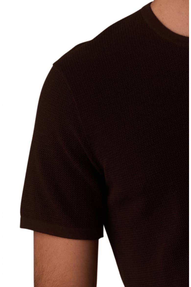 Driftknit Short Sleeve Sweater, Alternate, color, DARK BROWN