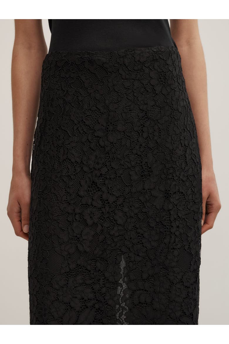 Lace Midi Skirt, Alternate, color, Black