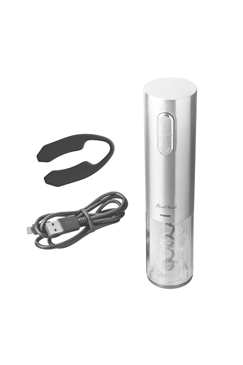 Lithium-Ion Electric Corkscrew, Alternate, color, Silver