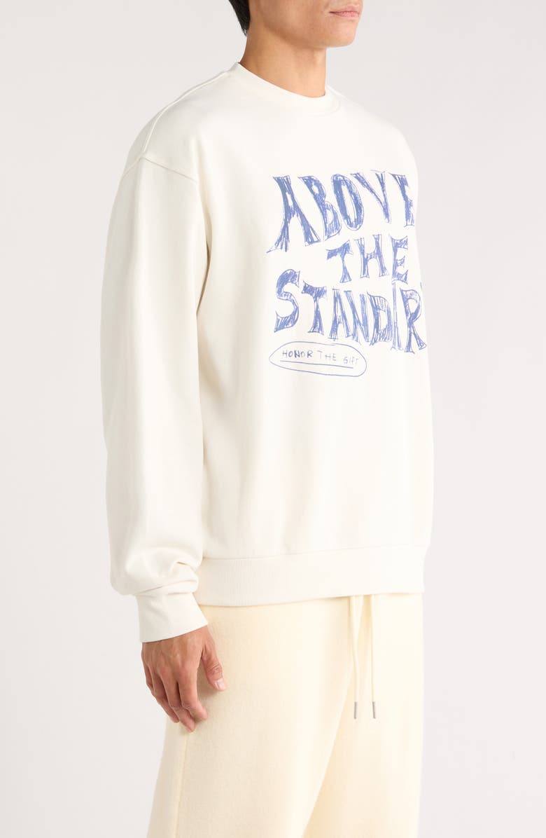 HONOR THE GIFT Above the Standard Graphic Sweatshirt, Alternate, color, White