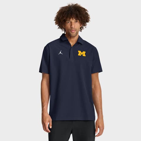 Men's Jordan Brand Navy Michigan Wolverines 2025 Coaches Sideline Polo