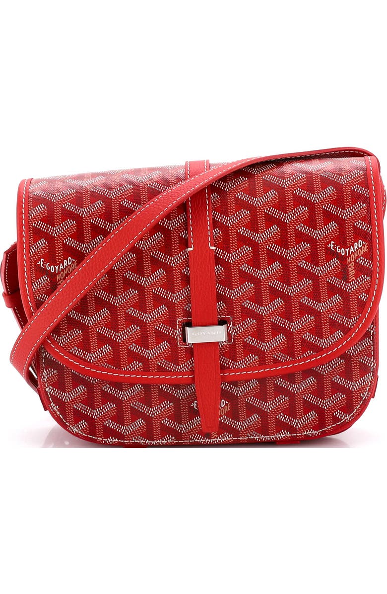 Pre-Owned Goyard Belvedere II Messenger Bag Coated Canvas PM, Main, color, Red