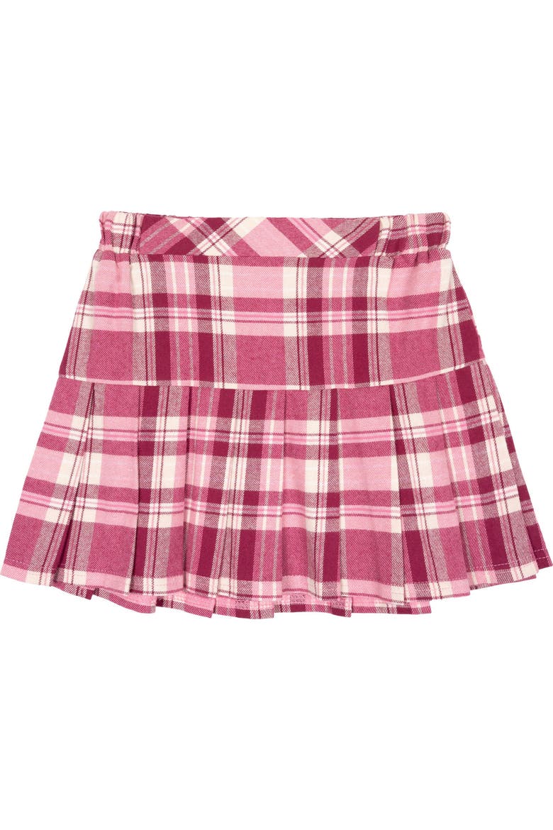 Spider-Man Fleece Sweatshirt and Pleated Skirt Set, Alternate, color, Spider Man Pink Plaid