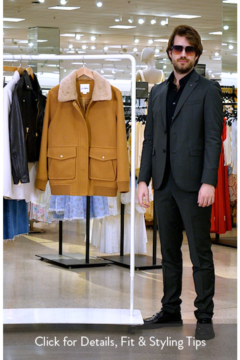 Relaxed Bomber Jacket with Faux Shearling Collar video