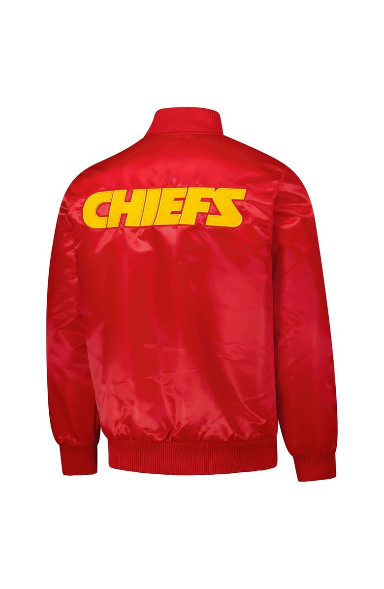 STARTER Men's Starter Red Kansas City Chiefs Exclusive Satin Full-Snap Varsity Jacket, Alternate, color, Red