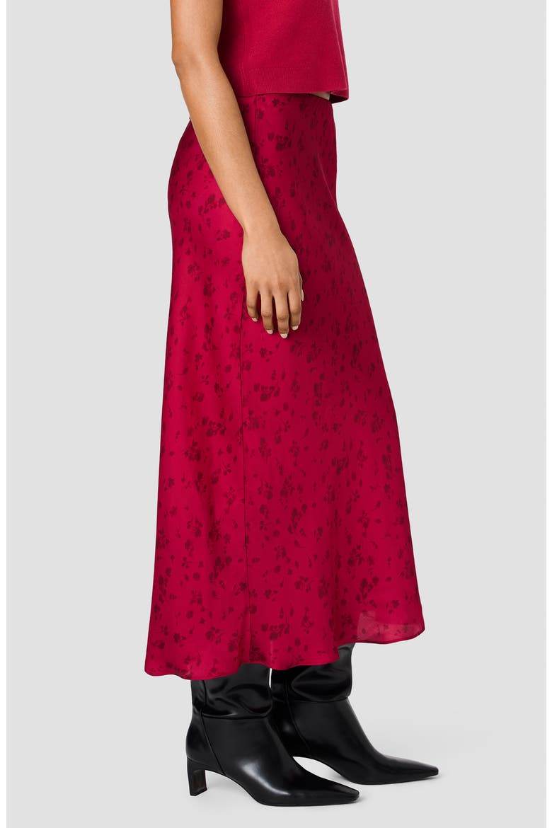 Oona Floral Print Satin Maxi Skirt, Alternate, color, ROSE BOUDOIR