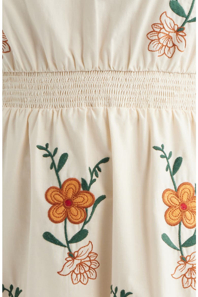 Embroidered Puff Sleeve Midi Dress (Women) | Nordstrom