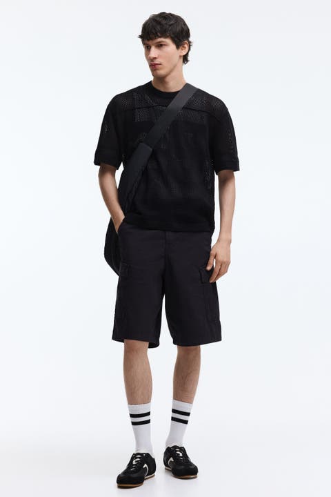 Loose Fit Cotton Cargo Shorts